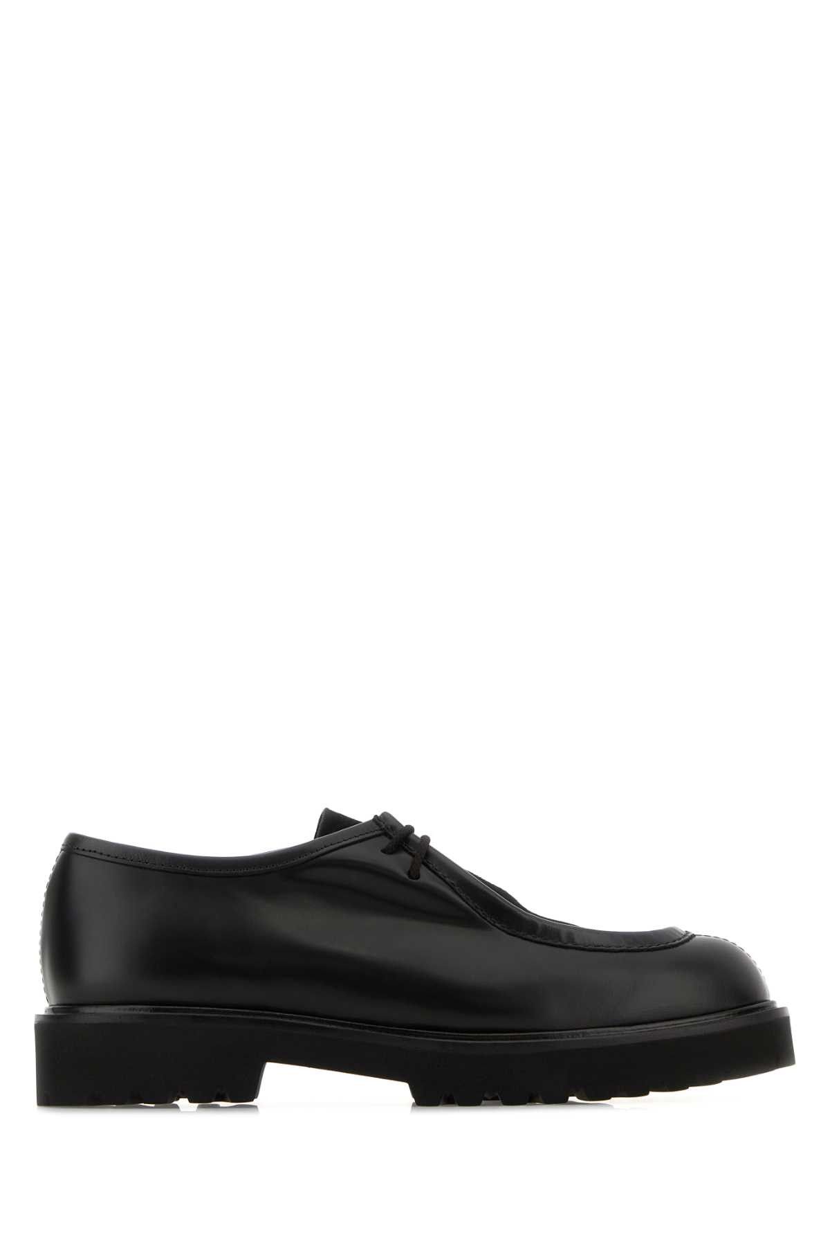Max Mara Black Leather Track Lace-Up Shoes Size US 9.5 / IT 39.5 - 1 Thumbnail
