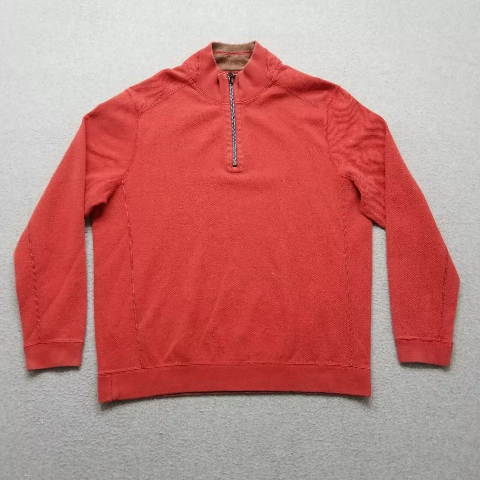 Tommy Bahama Tommy Bahama Sweater Mens Medium Red Pullover Mock Neck Zip Size US M / EU 48-50 / 2 - 1 Thumbnail