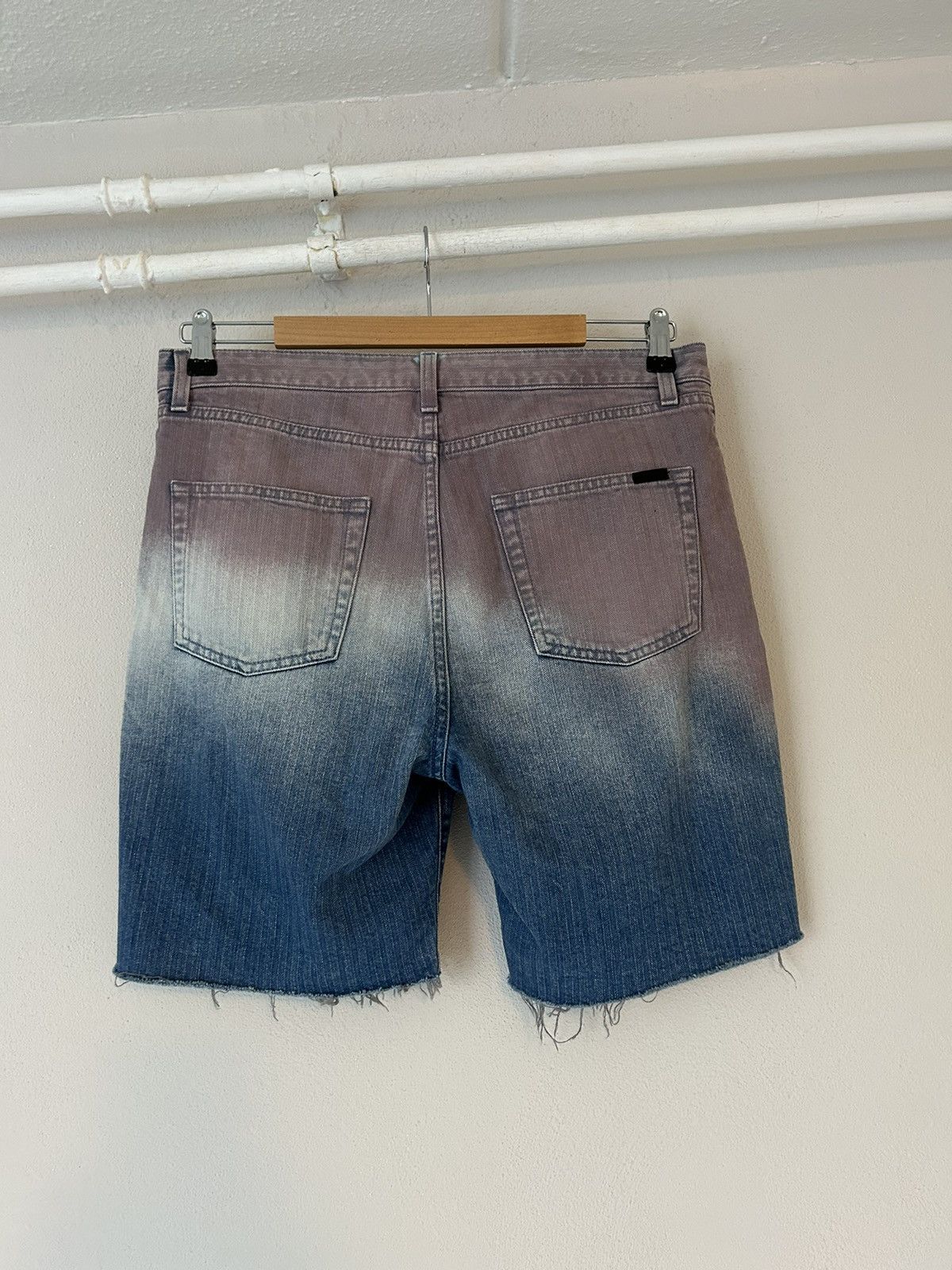 Saint Laurent Paris Raw-Edge Degradé Denim Shorts Size US 32 / EU 48 - 3 Thumbnail