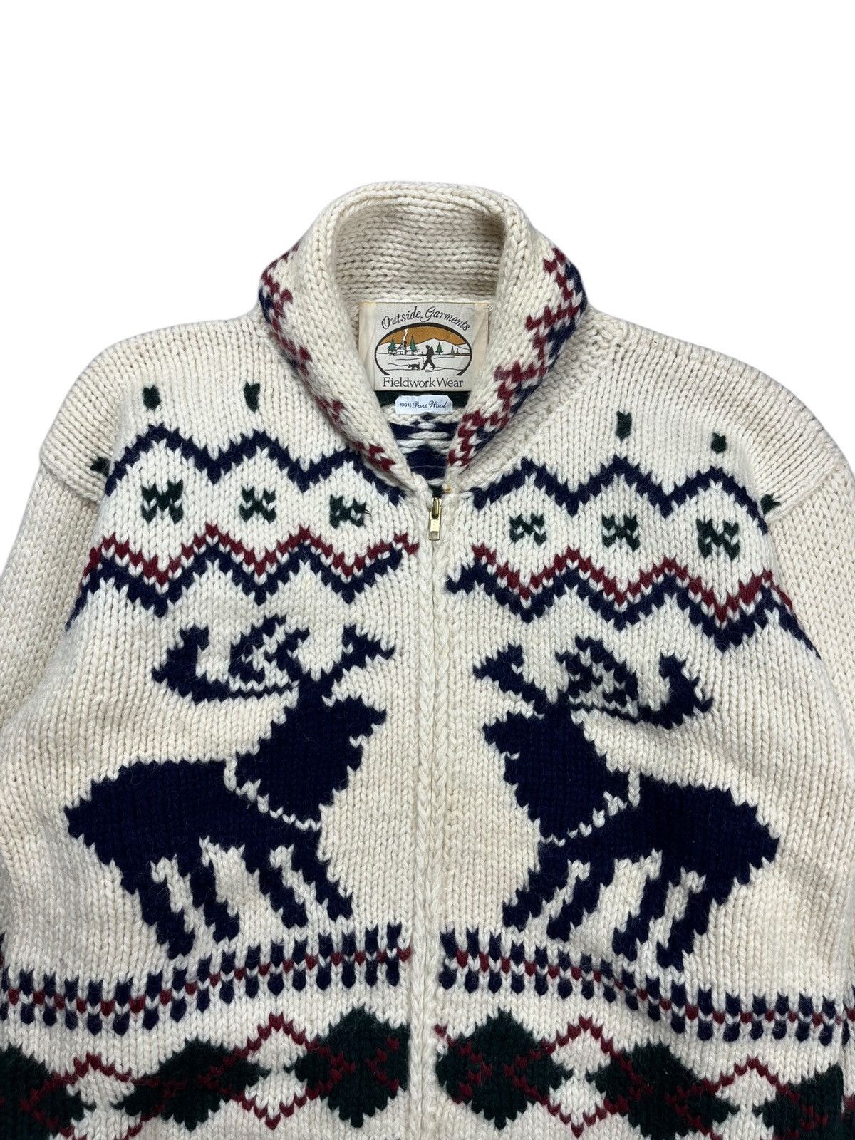 Japanese Brand 1980s Fieldwork - Cowichan Cunky Knitted Sweater Size US M / EU 48-50 / 2 - 5 Thumbnail