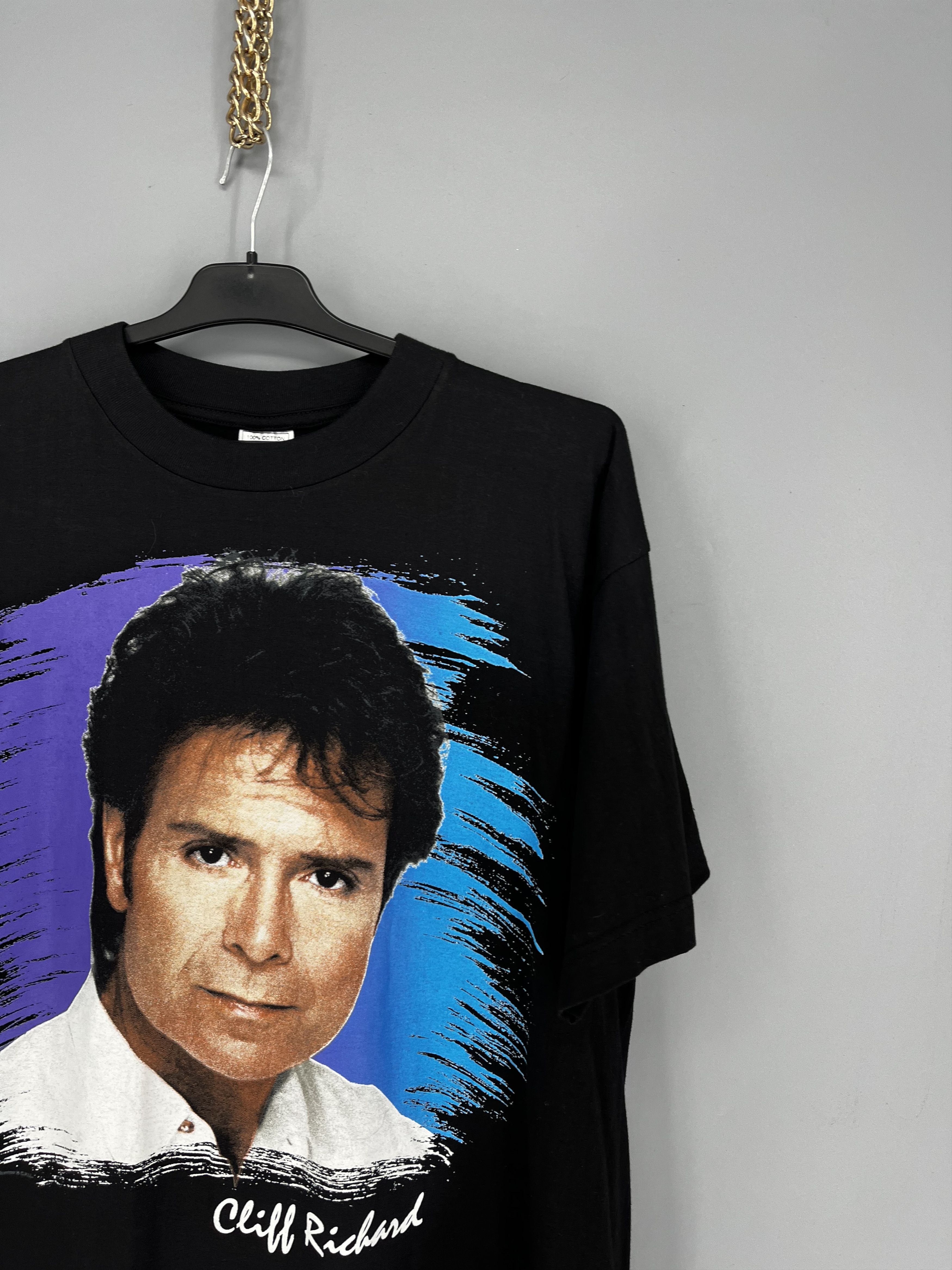 Band Tees Cliff Richard Tour 1994 Hit List Graphic Print Black Mens Size US L / EU 52-54 / 3 - 5 Thumbnail