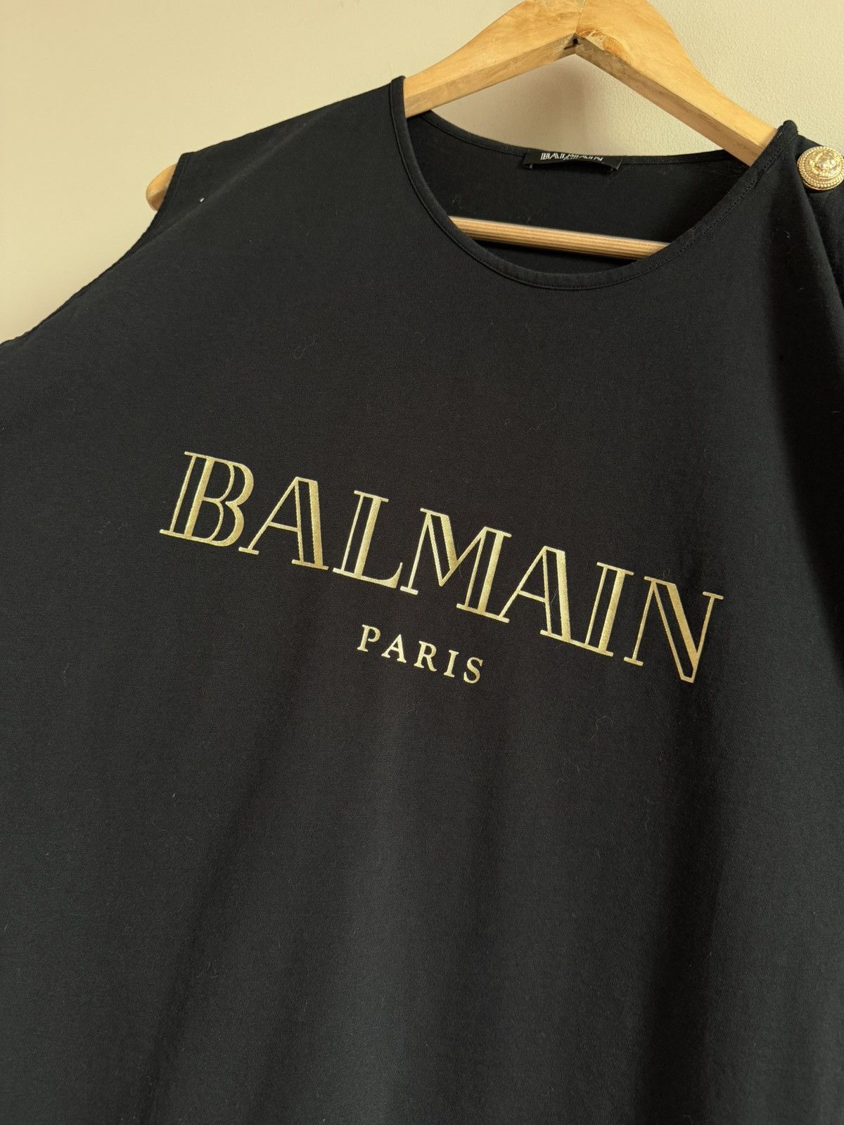 Balmain Balmain Paris Logo Gold-Button Tank Top Size S / US 4 / IT 40 - 3 Thumbnail