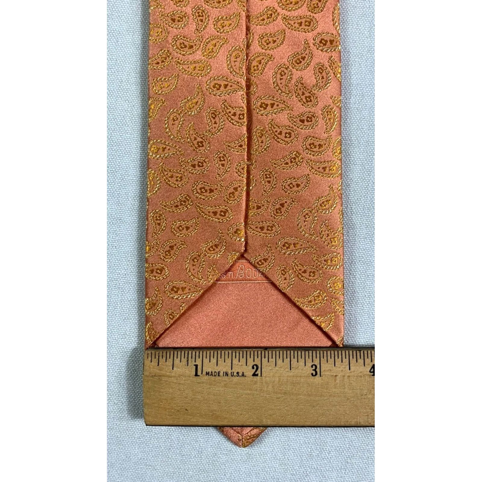 Brioni Brioni Tie Orange Necktie Paisley 100% Silk Made In Italy Mens Size ONE SIZE - 3 Thumbnail