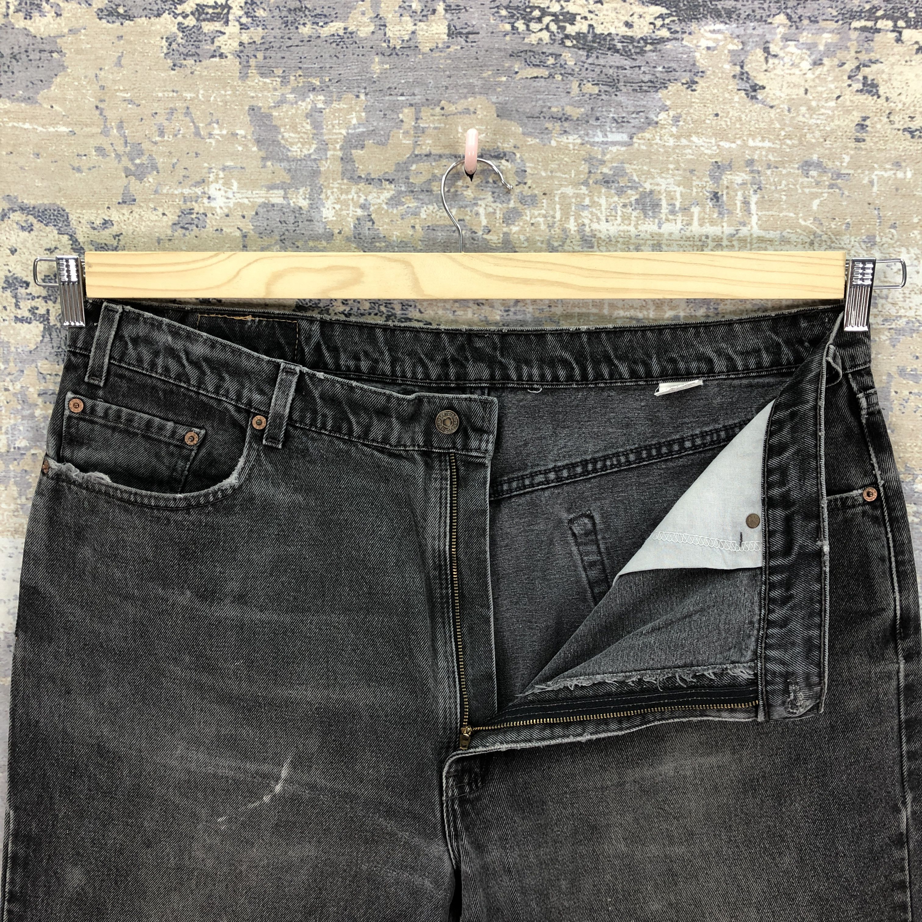 Levi's Vintage 90s Levis Stonewash Black Jeans Levi's Faded Denim Size US 42 / EU 58 - 7 Thumbnail
