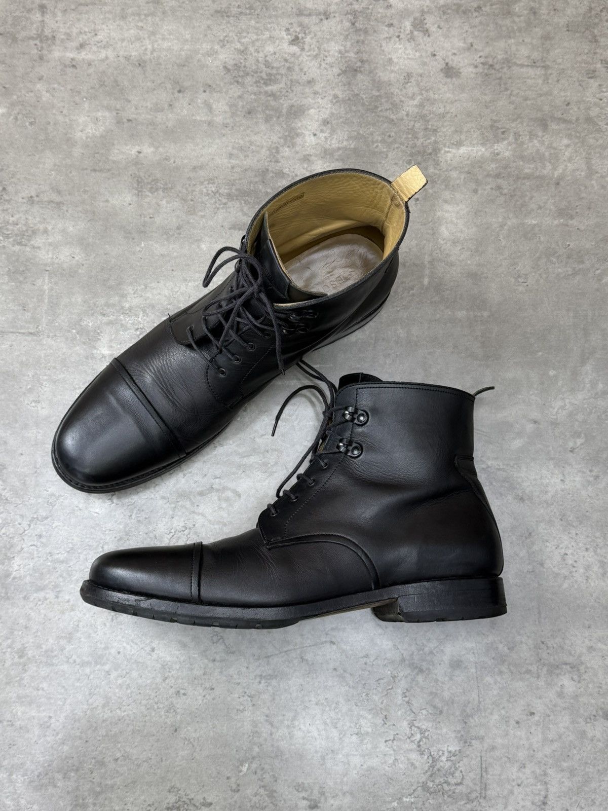Heschung Heschung Black Leather Cap Toe Lace Up Ankle Boots Size 9 Size US 10 / EU 43 - 13 Thumbnail