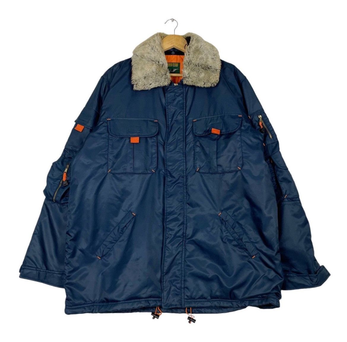 Japanese Brand × Vintage 💥FIRE FOX UTILITY FUR COLLAR NYLON JACKET Size US XL / EU 56 / 4 - 1 Thumbnail