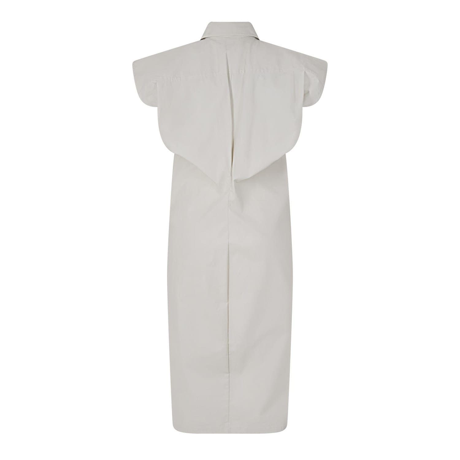 Bottega Veneta Bottega Veneta Collared Neck Midi A-Line Dress in White Size XS / US 0-2 / IT 36-38 - 2 Thumbnail