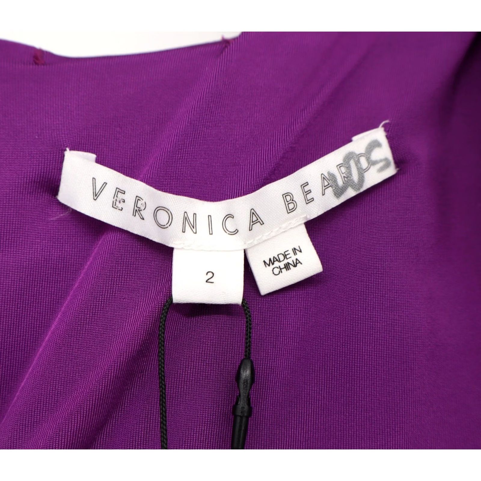 Veronica Beard VERONICA BEARD Dress Mini Ruched Sleeveless Satin Purple 2 NEW Size XS / US 0-2 / IT 36-38 - 3 Thumbnail