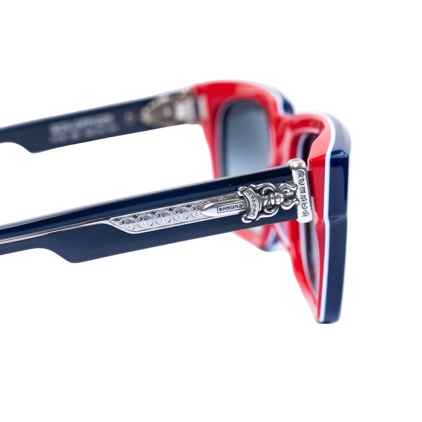 Chrome Hearts Box Officer Navy Blue/Red Sunglasses Size ONE SIZE - 4 Thumbnail