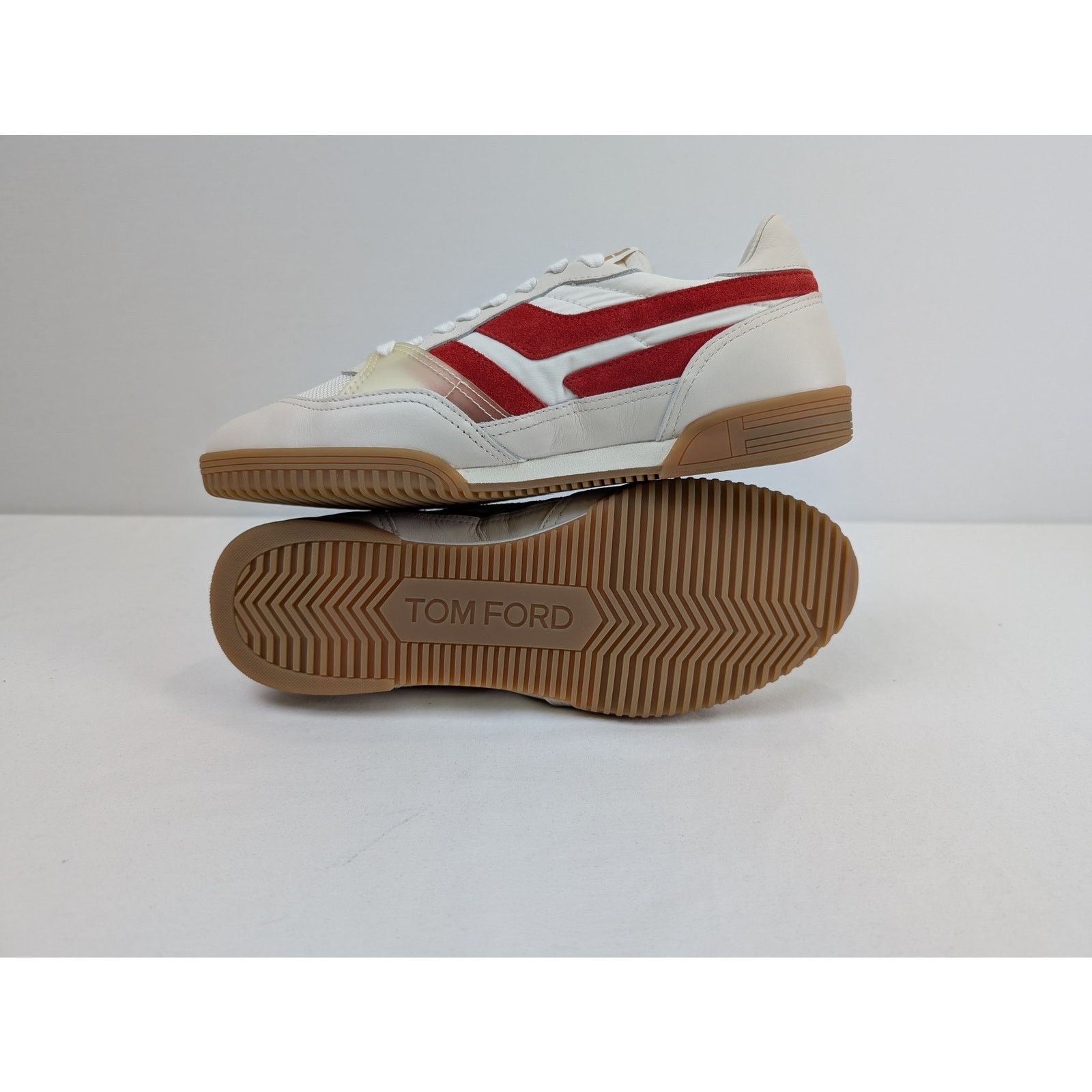 Tom Ford o1rshd1 Low Top Sneakers in off-white/Dark Red 7 Size US 7 / EU 40 - 12 Thumbnail
