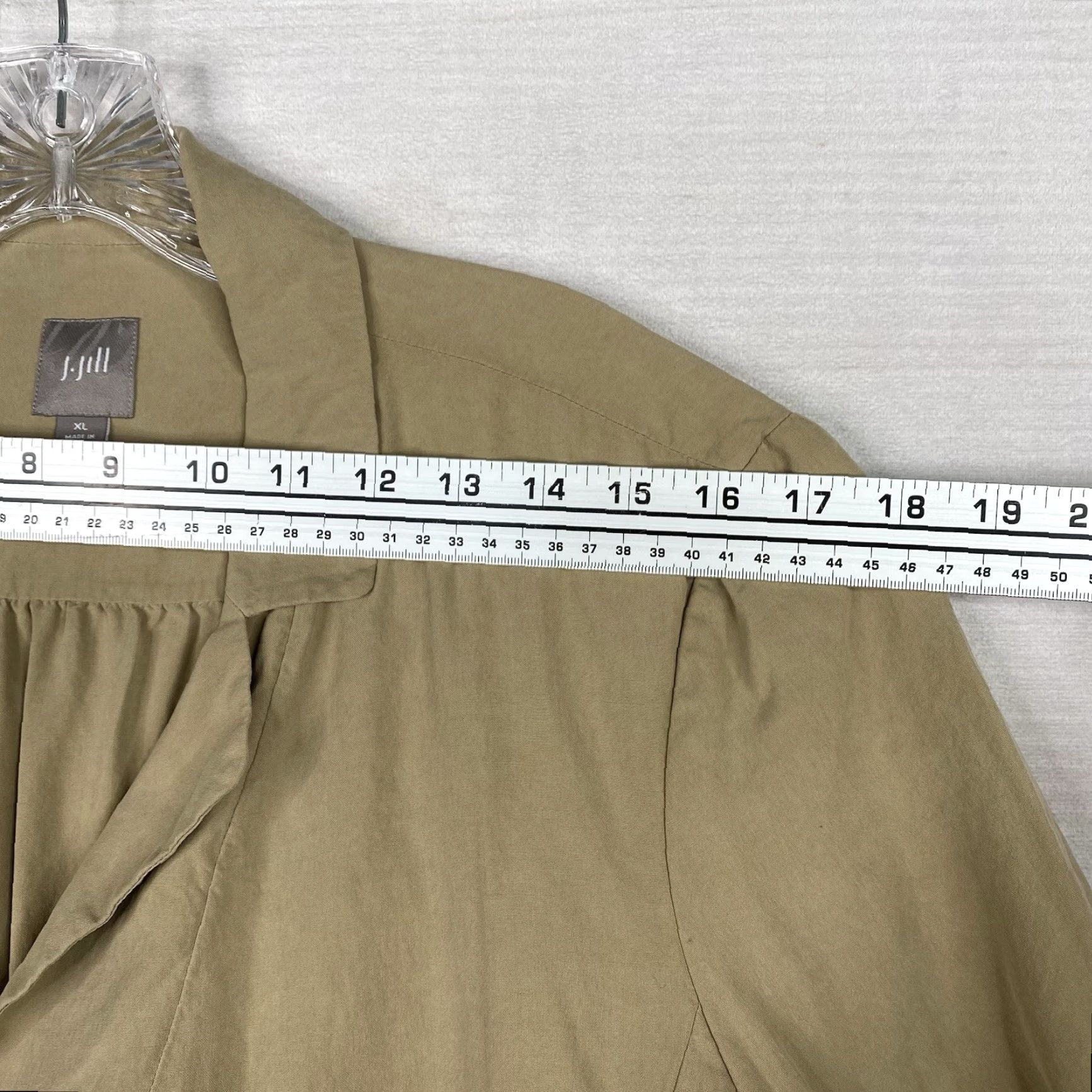 J. Jill J. Jill Blazer Jacket Women XL Tan One Button Pockets Classic Boho Designer Size XL / US 12-14 / IT 48-50 - 6 Thumbnail