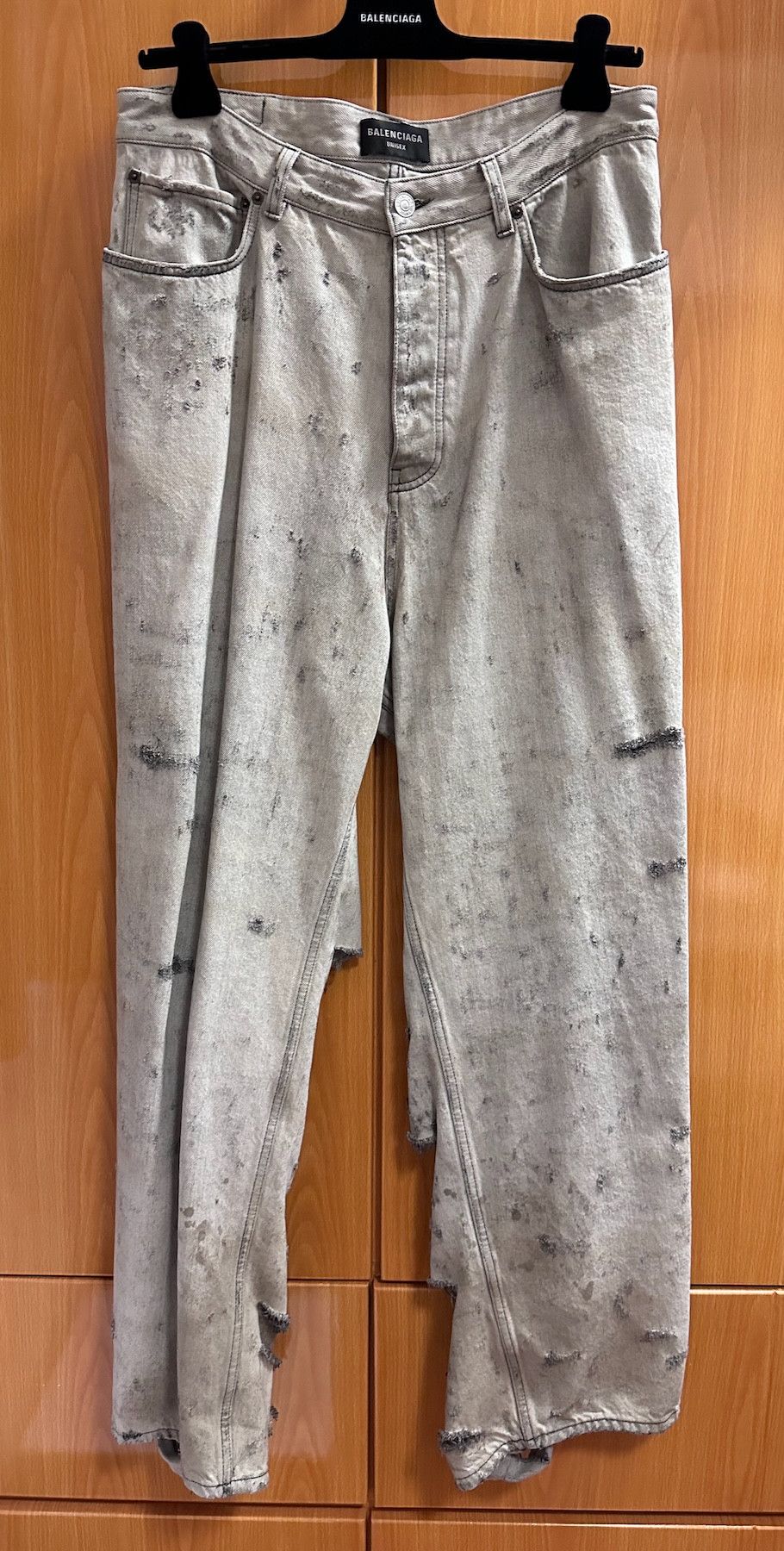 Balenciaga 22SS Super Destroyed Jeans in Light Grey