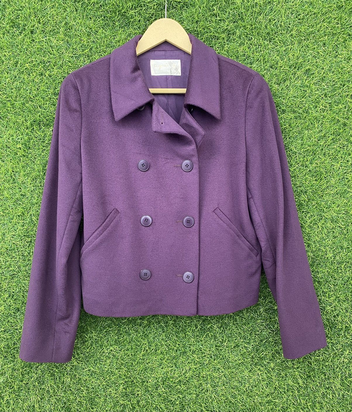agnes b. Agnes B Double Breasted purple wool blend peacoat Size M / US 6-8 / IT 42-44 - 1 Thumbnail