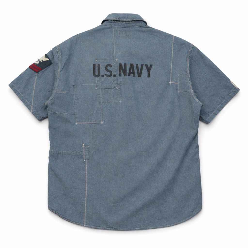 Avirex Avirex U.S Navy Patch Shirt Military Workwear Denim Style Size US XXL / EU 58 / 5 - 2 Thumbnail