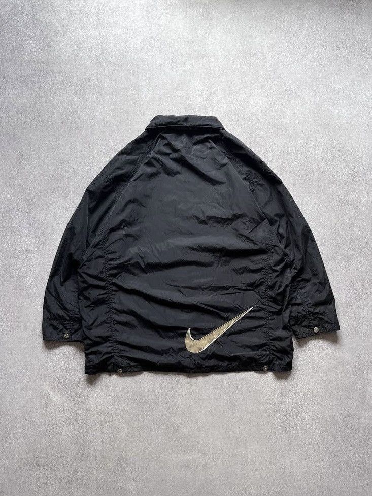 Nike Vintage Nike Swoosh Nylon Trench Jacket Y2K XL Size US XL / EU 56 / 4 - 1 Thumbnail