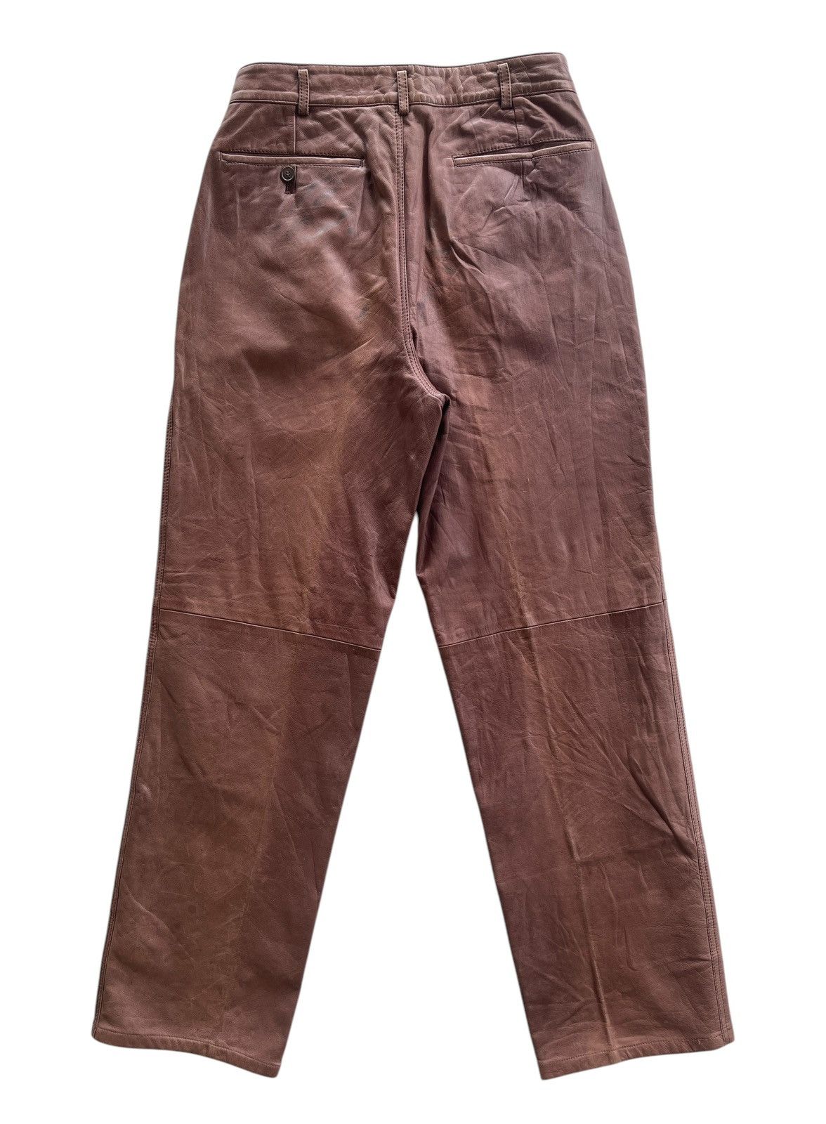 Comme des Garcons Homme 90s CDG Homme Cowhide Dirty Pants Size US 27 - 2 Thumbnail