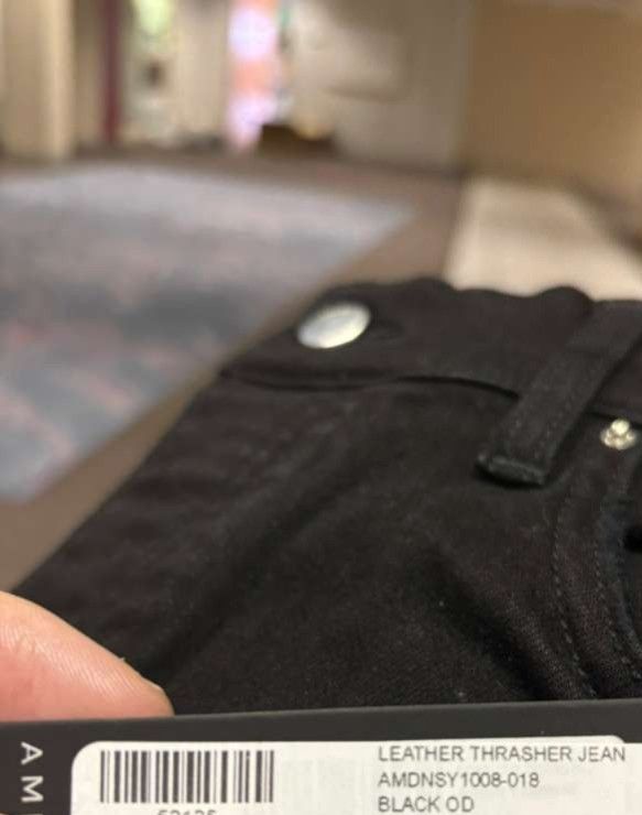 Amiri o1rshd1 Leather Thrasher Jeans in Black Size US 30 / EU 46 - 20 Thumbnail