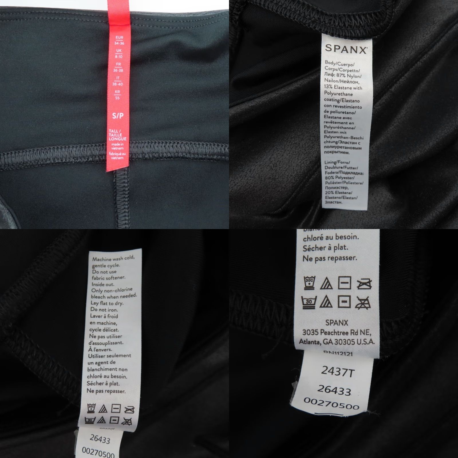Spanx Spanx Women Small Solid Black Spanxshape Faux Leather Leggings Pants Style 2437T Size 28" / US 6 / IT 42 - 8 Thumbnail