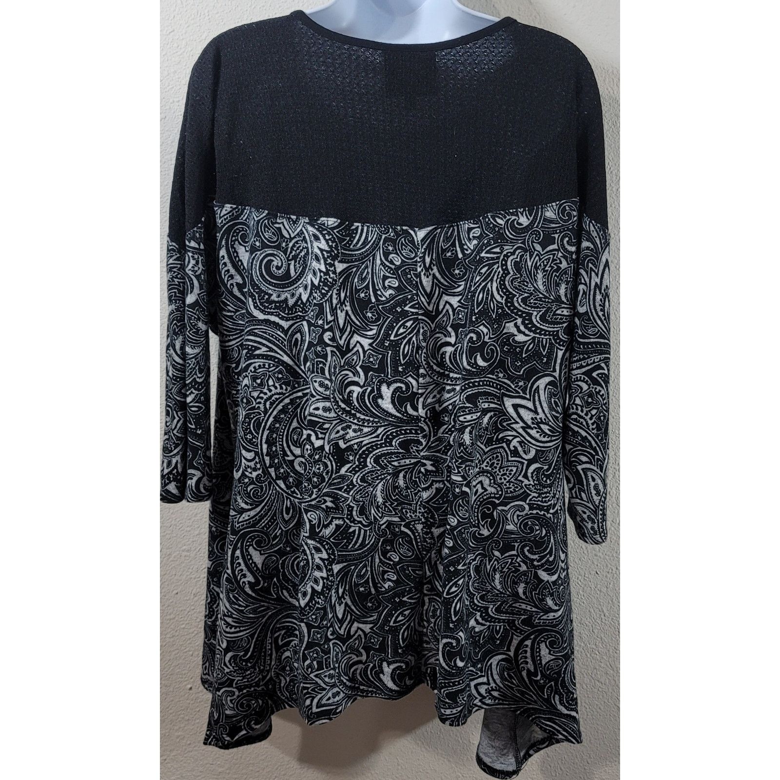 Other French Blue Woman Black White Rhinestones Top 1X Plus Soft Size XXL / US 16-18 / IT 52-54 - 2 Thumbnail