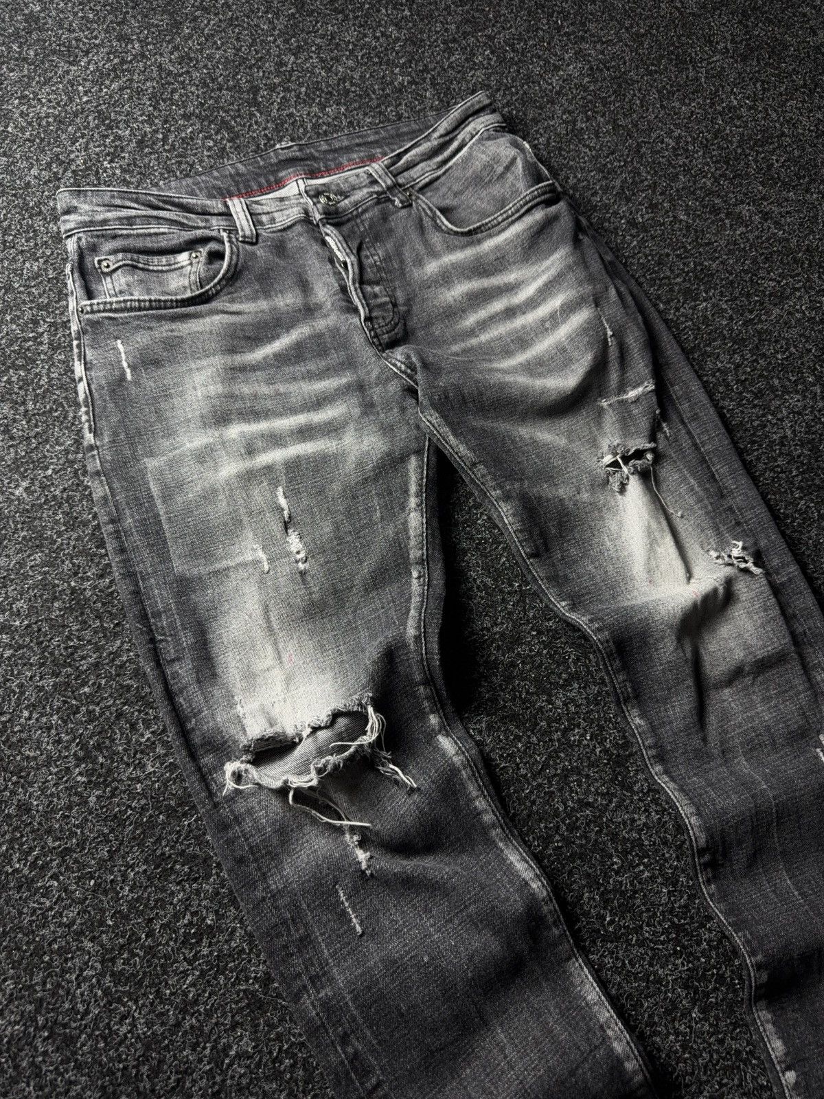 Dsquared2 Luxury Dsquared2 Distressed Gray Denim Jeans Made in Italy Size US 32 / EU 48 - 6 Thumbnail