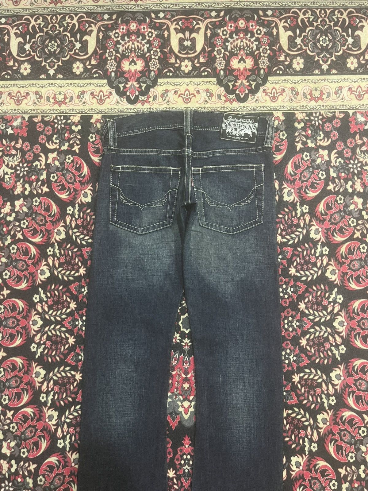 Japanese Brand Japanese Brand Rodeo Crowns Dark Whisker Washed Flare Jeans Size 27" / US 4 / IT 40 - 5 Thumbnail