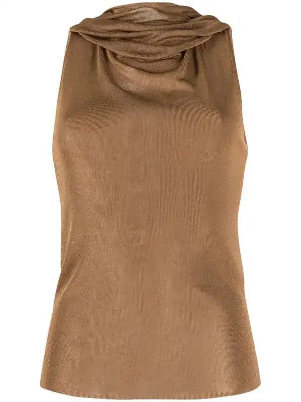 Saint Laurent Paris o1y0126 Sleeveless Sweater in Brown Size M / US 6-8 / IT 42-44 - 1 Thumbnail