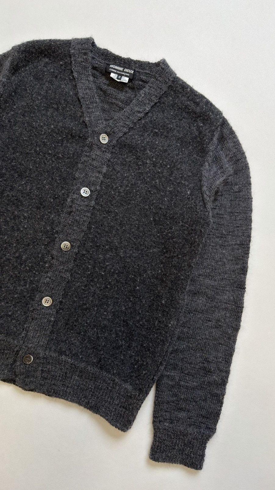 Comme des Garcons A/W 23 Brushed Dark Grey Wool Cardigan Size US M / EU 48-50 / 2 - 10 Thumbnail