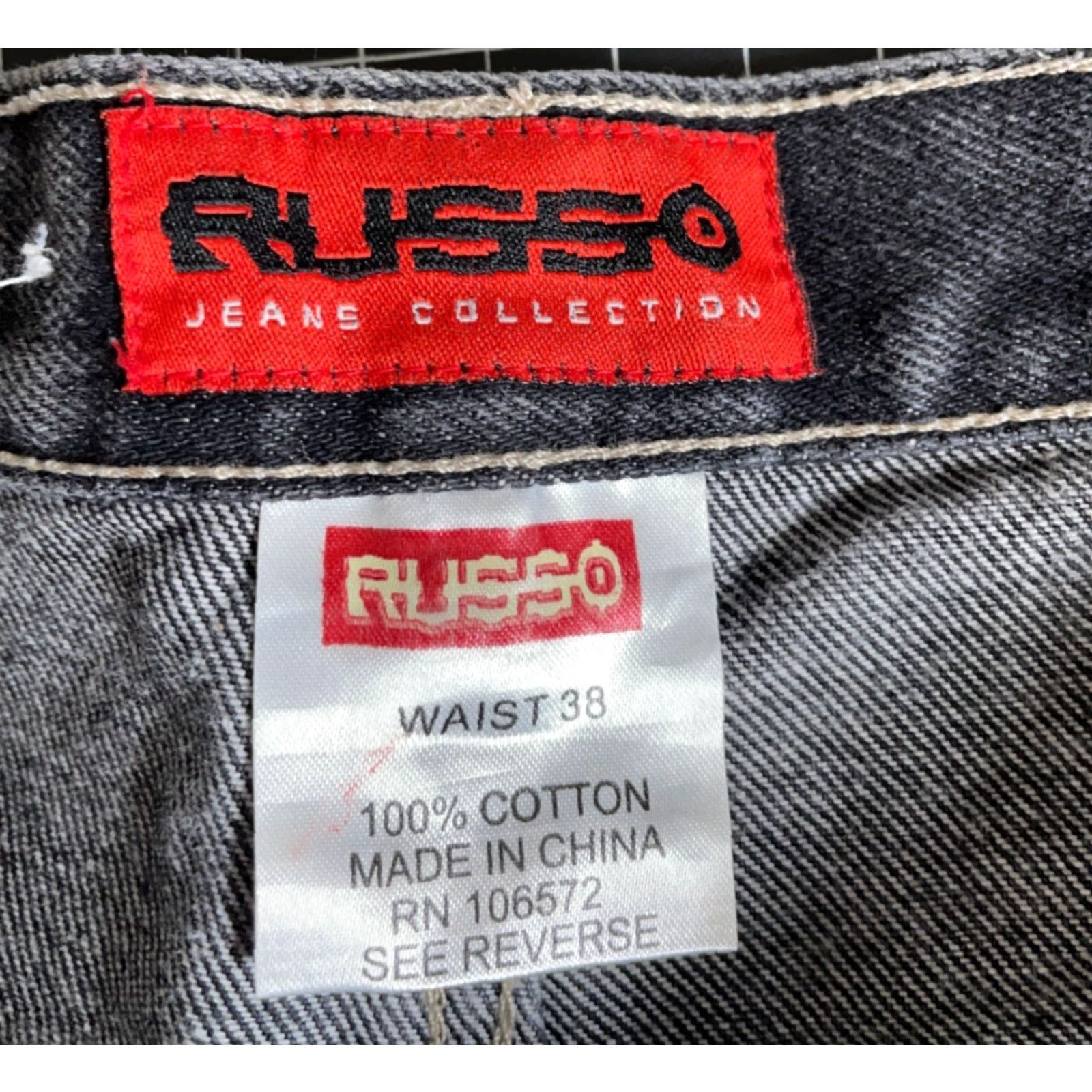 Denime VINTAGE Russo 2Pac Jeans Shorts Denim Hip Hop Retro 90s 5-Pocket 100% Cotton Black Adult Mens 36-38 Slim Baggy Fit 13 Inseam Size US 36 / EU 52 - 3 Thumbnail