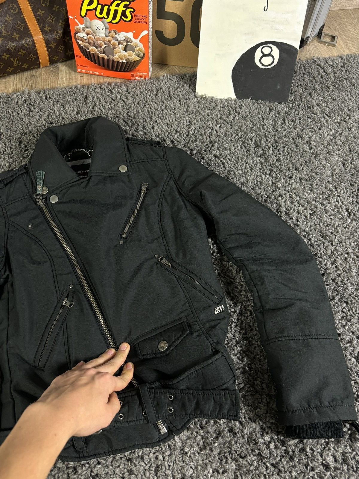 Miss Sixty Miss Sixty Y2K Biker Bomber Wоmеns Jacket Leather Style 00s Size M / US 6-8 / IT 42-44 - 7 Thumbnail