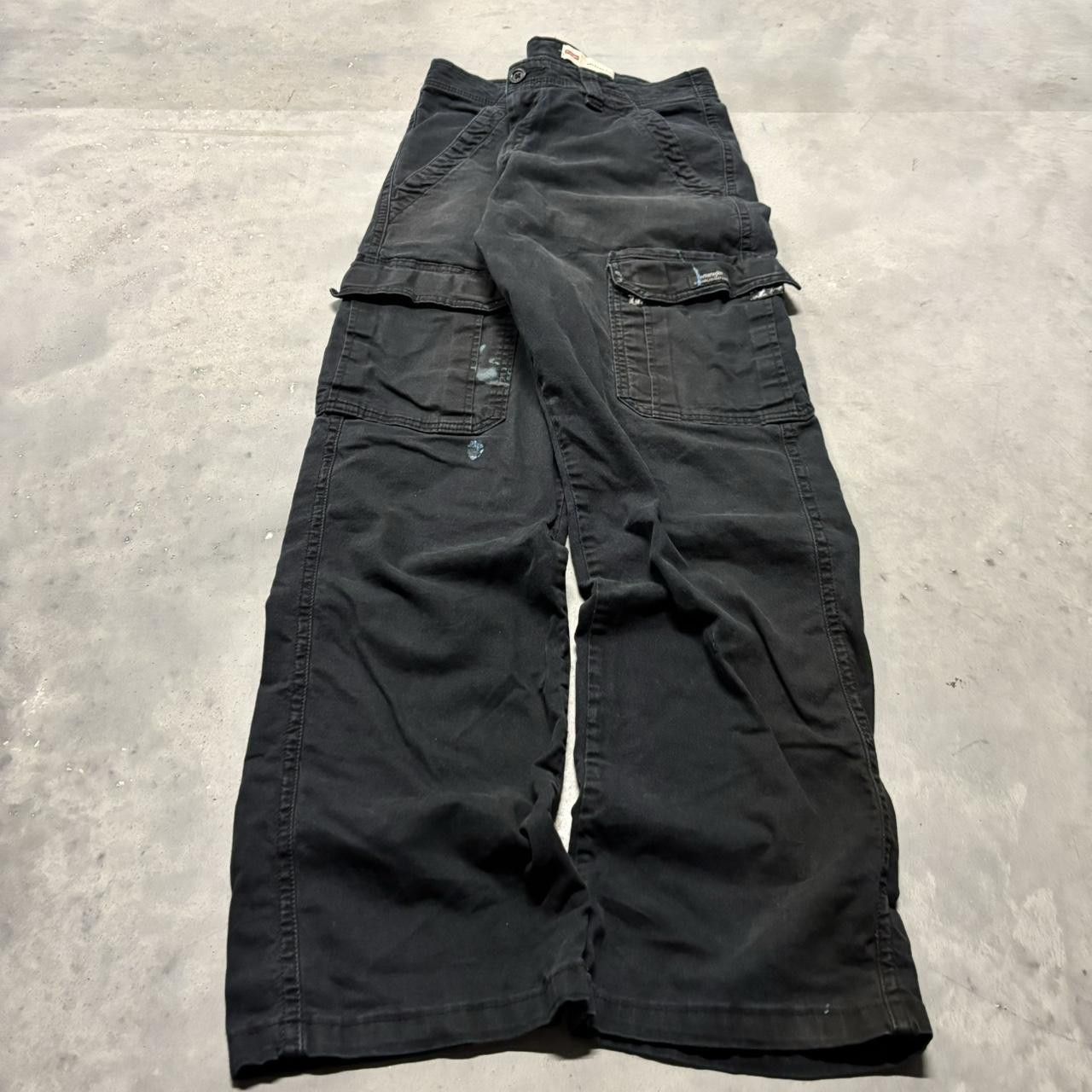 Japanese Brand × Vintage Crazy Vintage Y2K/2000s Grunge Faded Black Skater Cargo Pants! Size US 30 / EU 46 - 3 Thumbnail