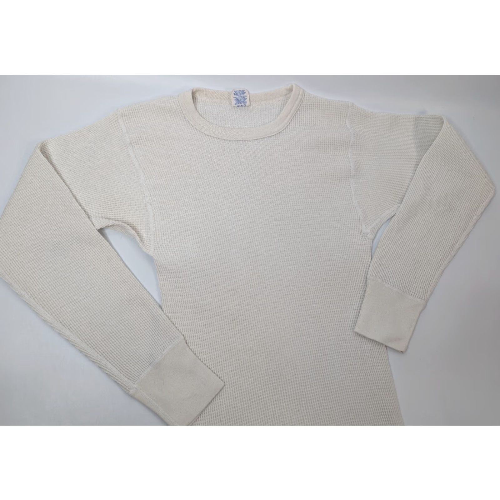 Vintage VINTAGE JE Morgan Long Johns Shirt Mens XL White Thermal Waffle Knit USA Made Size US XL / EU 56 / 4 - 2 Thumbnail