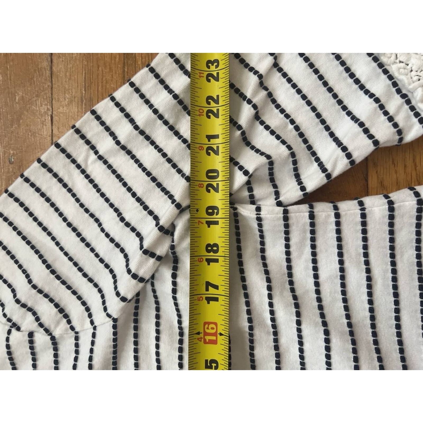 & Other Stories Charter 3/4 Top Cotton Embroidery White/Black 1X A001874 Size 4XL / US 24-26 - 7 Thumbnail