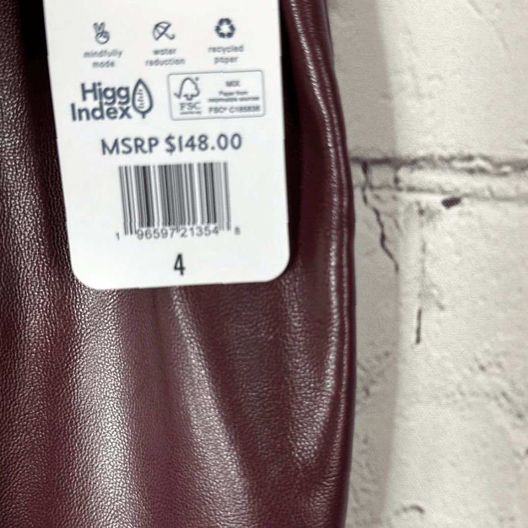 Joie Joie Womens Pants size 4 Burgundy Vegan Leather NEW Size 27" / US 4 / IT 40 - 5 Thumbnail