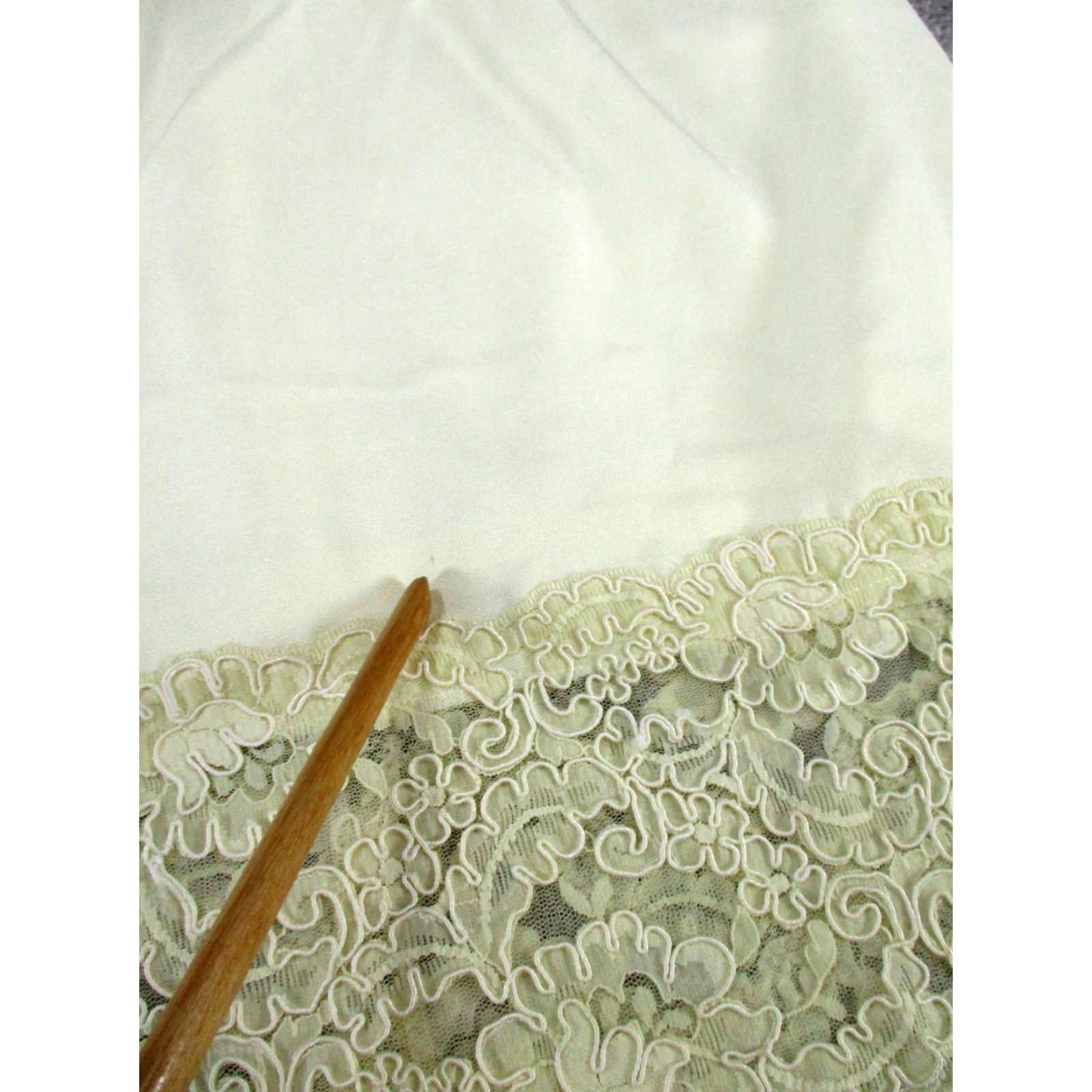 Vintage Huey Waltzer Skirt Womens 10 Ivory Pencil Zip Knee Length Size 32" / US 10 / IT 46 - 6 Thumbnail
