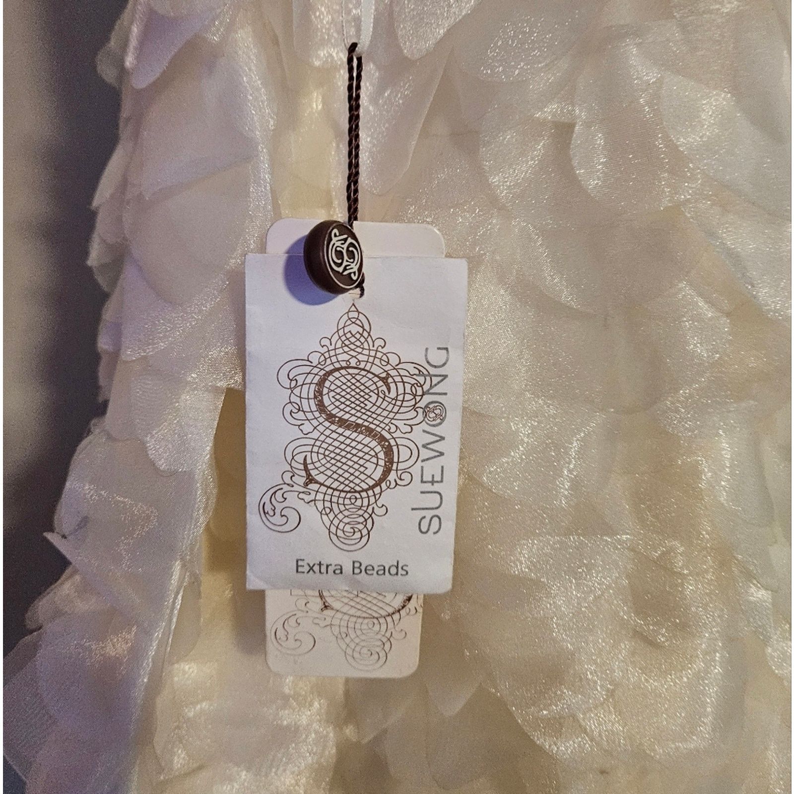 Vera Wang Elegant Vera Wang White Floral Dress Size L / US 10 / IT 46 - 5 Thumbnail