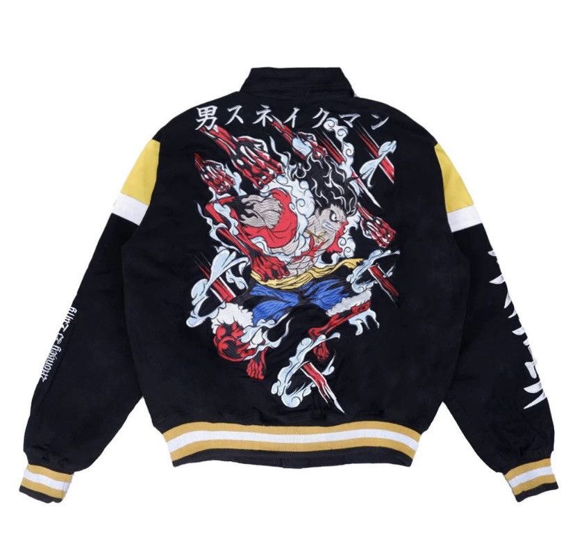 Image of One Piece Luffy Jacket Varsity One Piece in Black, Men's (Size XL)