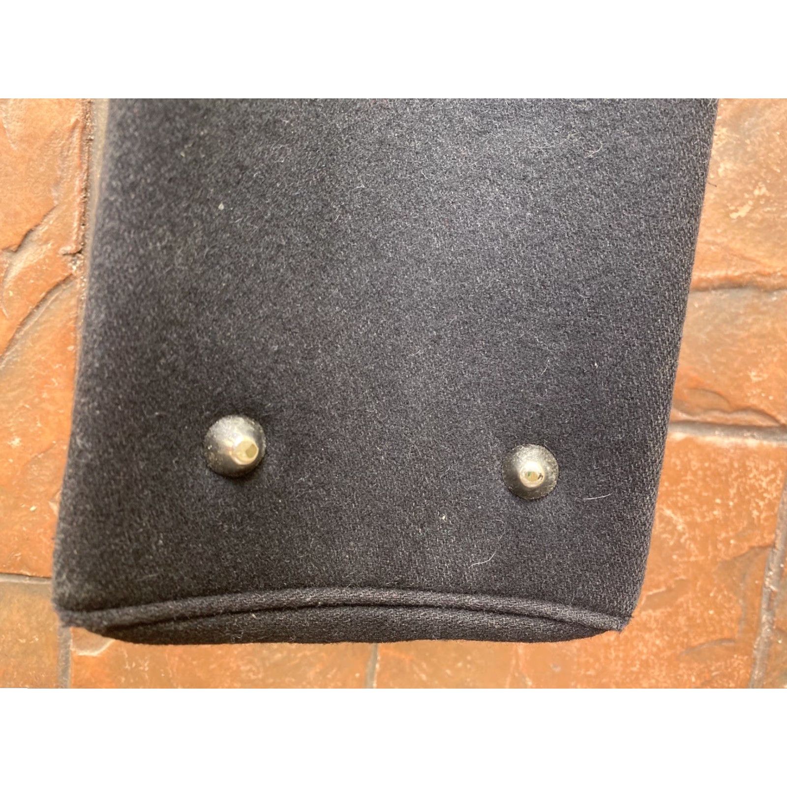 FELT VINTAGE My Flat in London Queen Bee Black Wool Felt Handbag Shoulder Bag Womens Queens Bee Crown Rhinestones Black Canvas Felt 9.5" x 13" Medium Size ONE SIZE - 3 Thumbnail