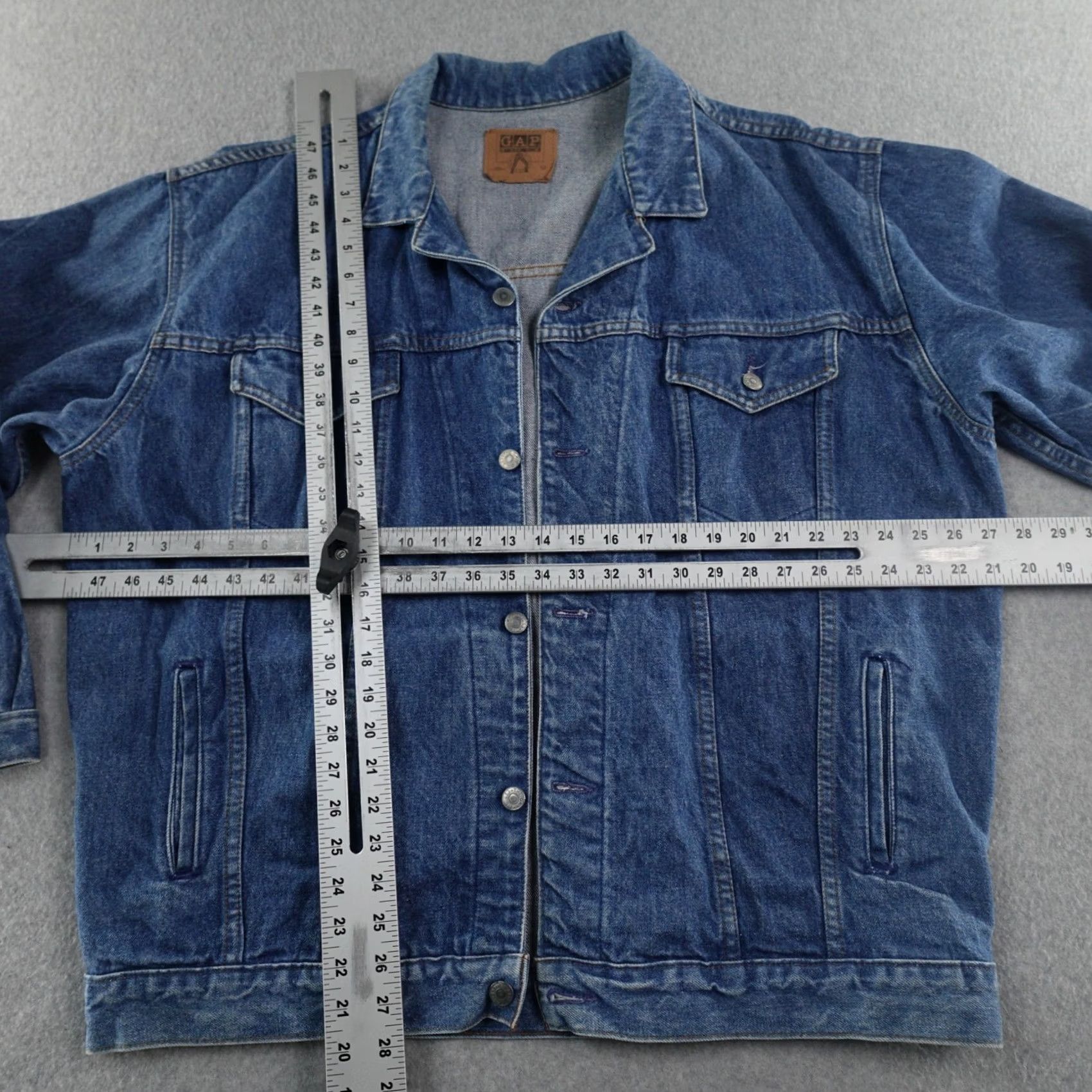 Gap VINTAGE GAP Jacket Mens XL Trucker Denim Blue 90s Motorcycle Style Size XL (27X28) MEASUREMENTS ARE PROVIDED IN PICTURES Womens, Mens Size US 36 / EU 52 - 7 Thumbnail