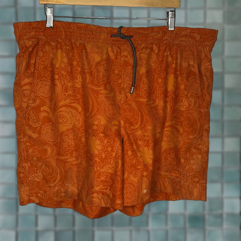 Tommy Bahama Tommy Bahama Swim Trunks Mens L Orange Geometric Print Drawstring Bottom Mens Size ONE SIZE - 1 Thumbnail