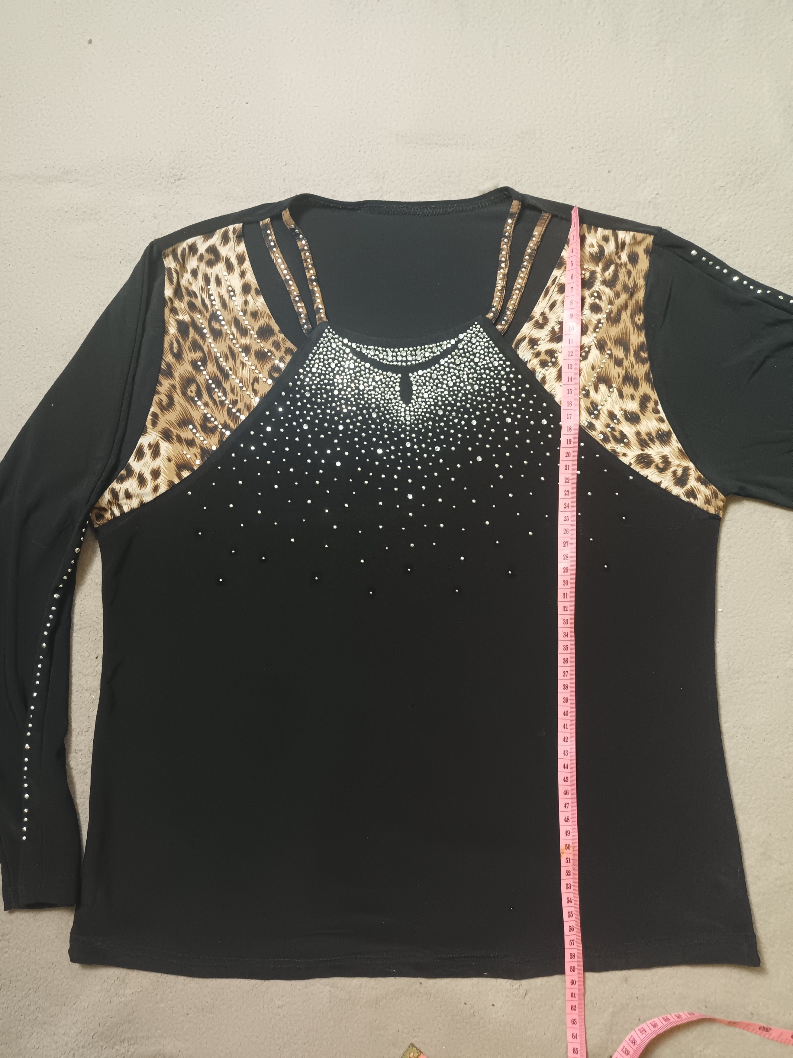Japanese Brand × Vintage Women's Rhinestone Wave Top leopard print Size XXL / US 16-18 / IT 52-54 - 7 Thumbnail