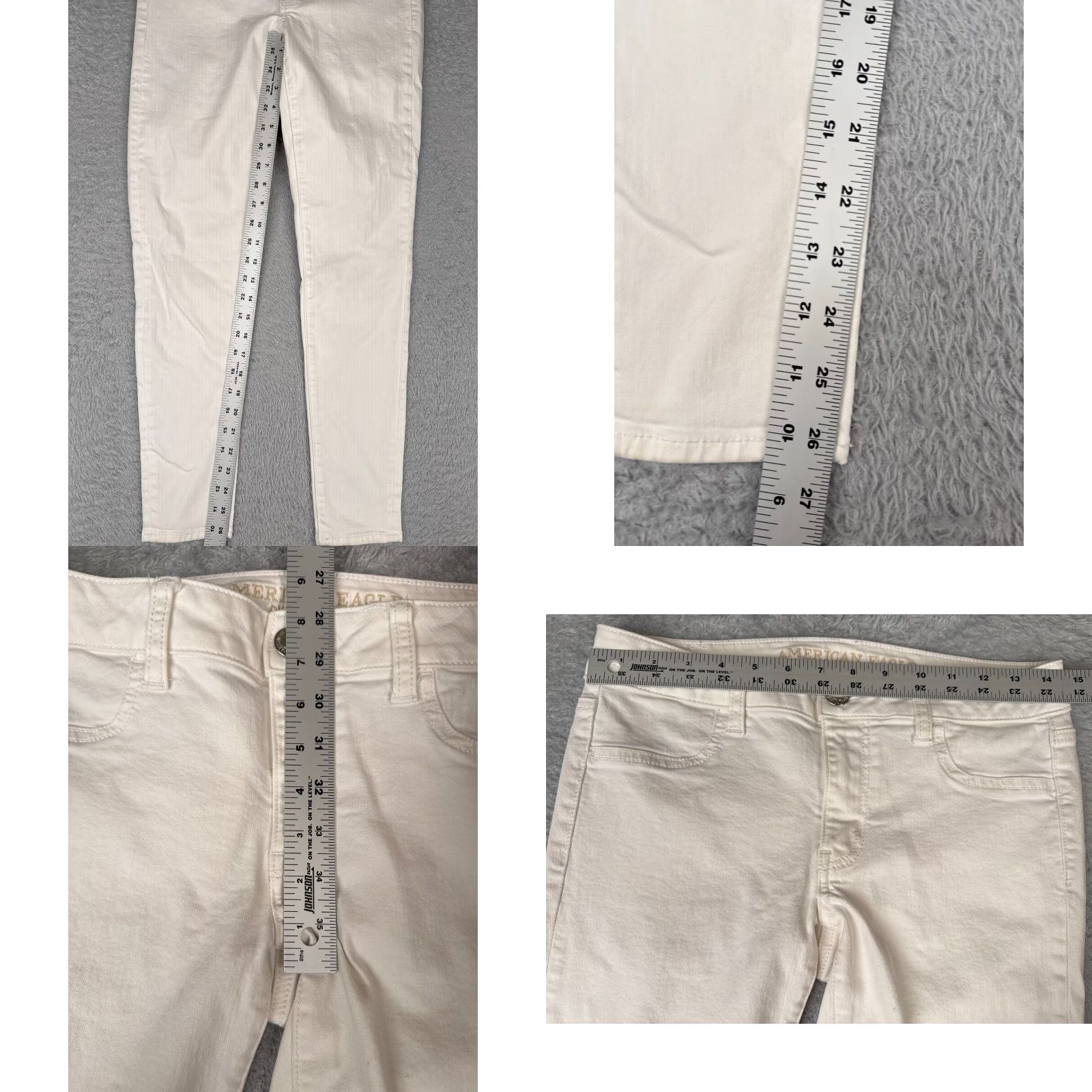 American Eagle Outfitters VINTAGE American Eagle Outfitters Jeans Women 4 White Tapered Leg Super Stretch X Cotton Blnd 28x27 Size 27" / US 4 / IT 40 - 8 Thumbnail