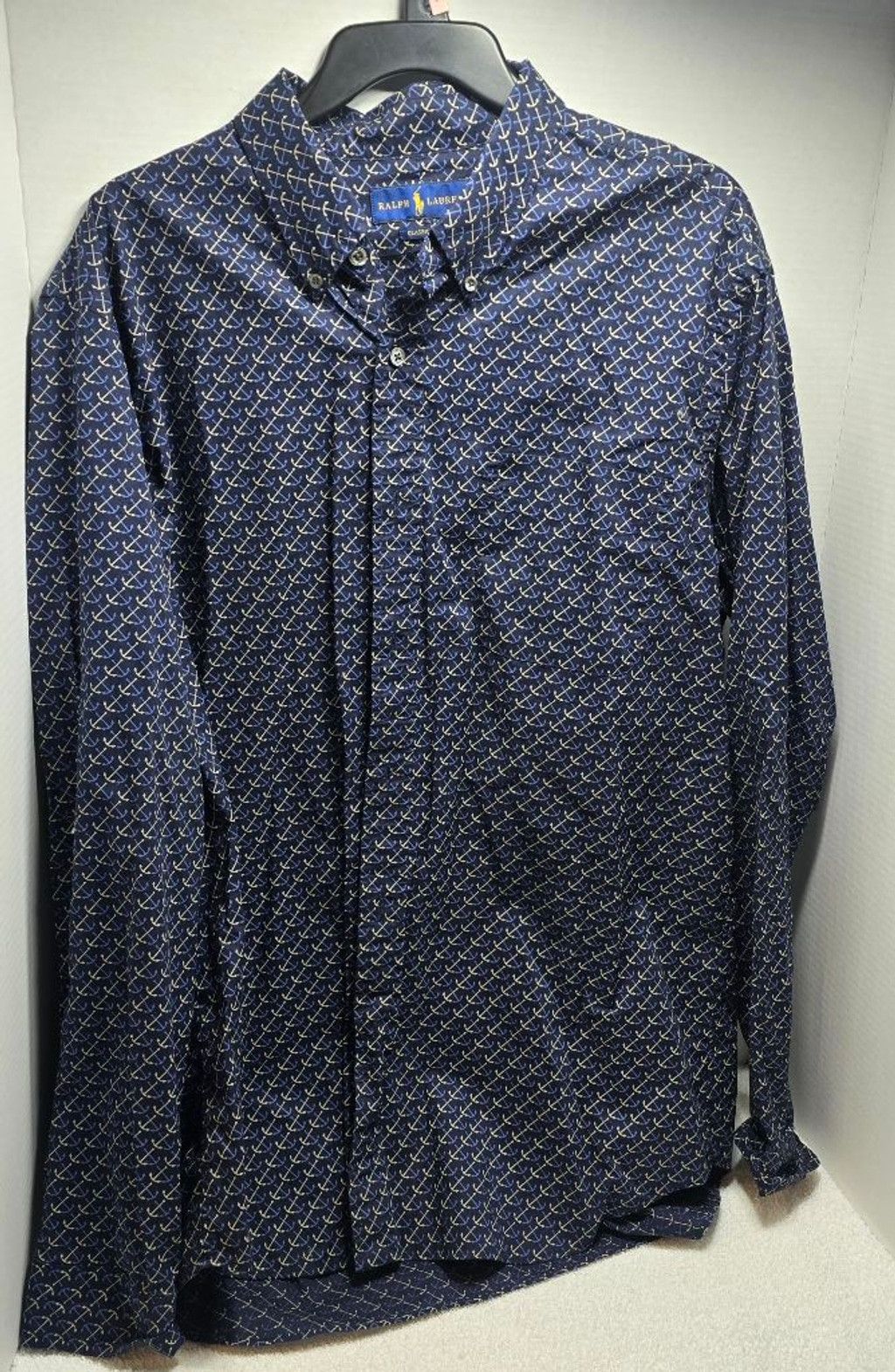 Ralph Lauren Men's Ralph Lauren Blue Anchor Print Button Down Shirt XL Size US XL / EU 56 / 4 - 1 Thumbnail