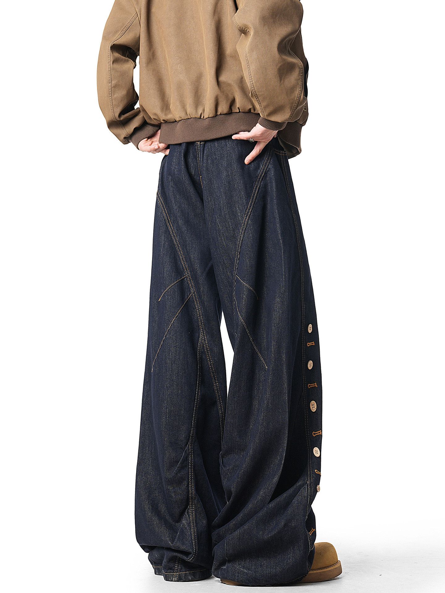 Japanese Brand Men's American retro button-decorated jeans Size US 32 / EU 48 - 5 Thumbnail