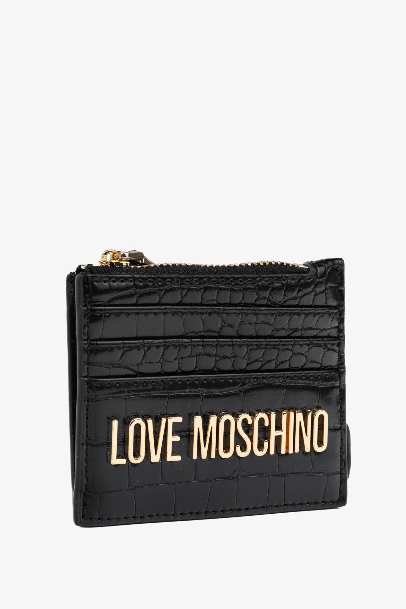 Love Moschino Love Moschino Croc-Embossed Faux-Leather Zip Card Wallet Size ONE SIZE - 2 Thumbnail