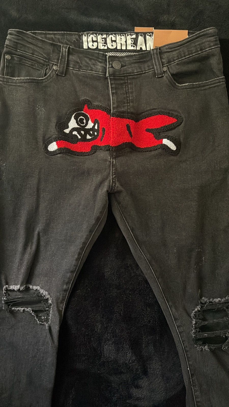 image of Billionaire Boys Club x Icecream Running Dog Jeans in Black, Men's (Size 34)