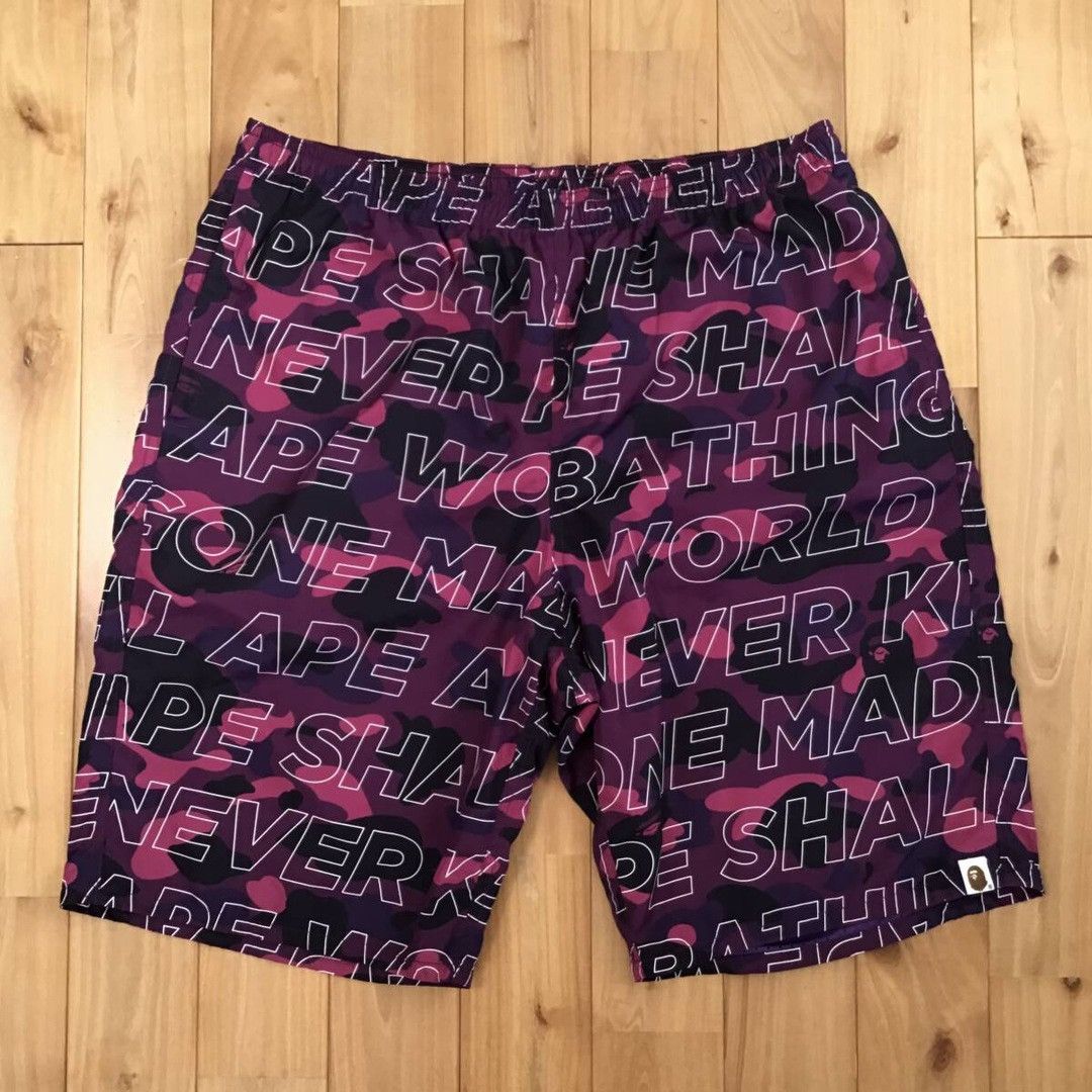 Bape 🔥XXL🔥 BAPE Text color camo Purple Beach shorts ★size 2XL Size US 38 / EU 54 - 1 Thumbnail