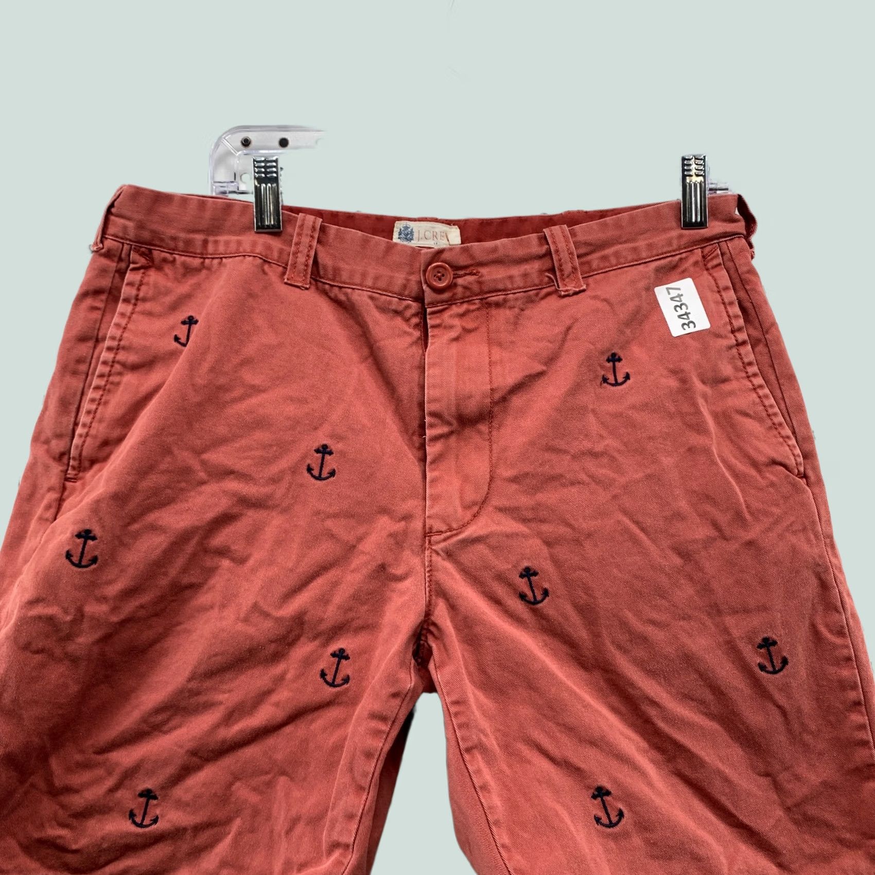 J.Crew JCrew CHino Shorts Mens 33x9 Red Anchor AOP All Over Print Preppy Casual Size US 33 - 1 Thumbnail