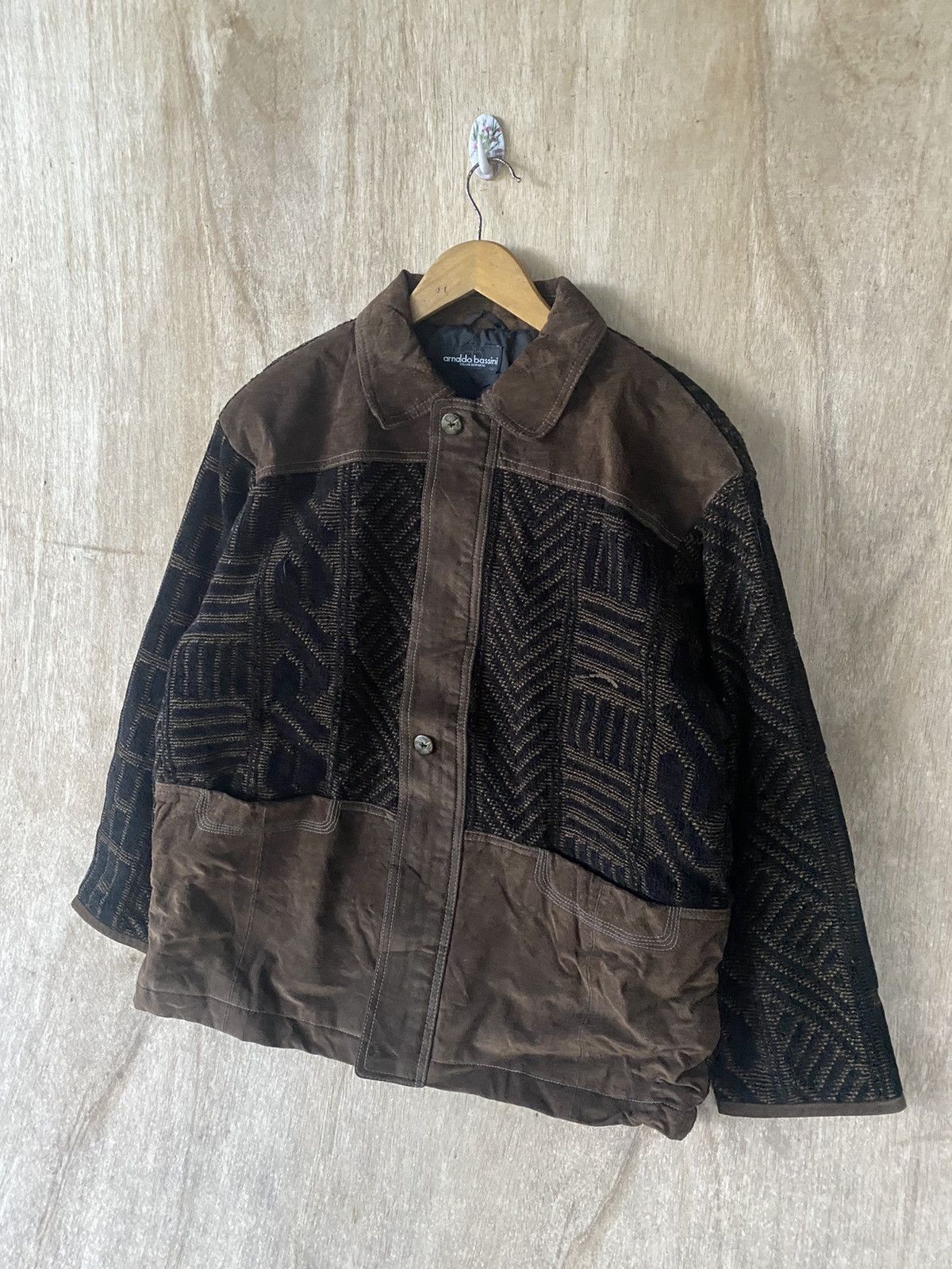 Vintage Vintage Arnaldo Bassini Wool and Leather Jacket Elegance Size US M / EU 48-50 / 2 - 3 Thumbnail