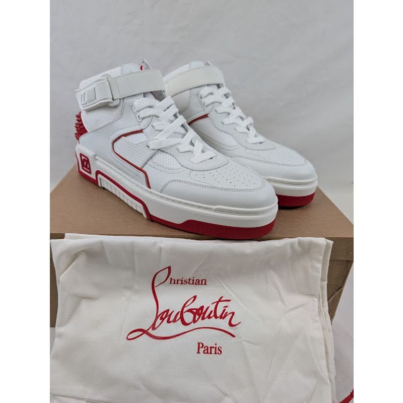 Christian Louboutin o1rshd1 Astroloubi Mid Flat Sneakers in White/Loubi Size US 13 / EU 46 - 4 Thumbnail