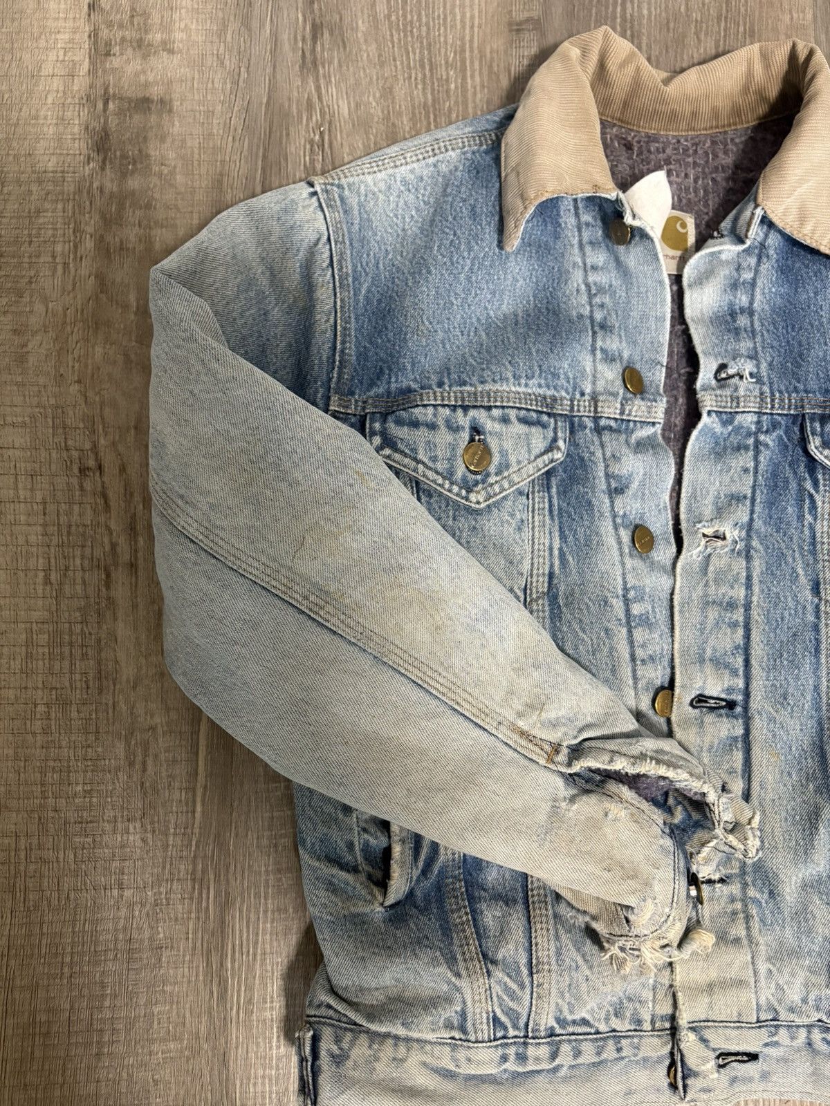 Carhartt Vintage 90s fleece lined Denim Carhartt Jacket Size US XS / EU 42 / 0 - 4 Thumbnail